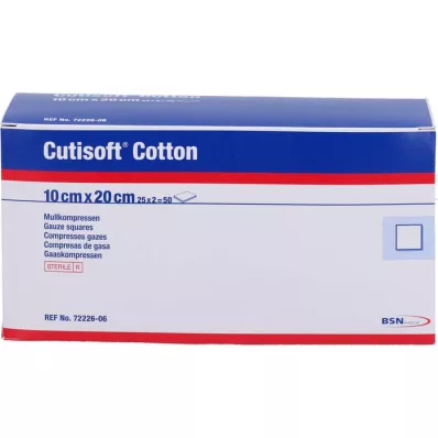 CUTISOFT Coton comprimé 10x20 cm ster.8 plis, 25X2 pcs