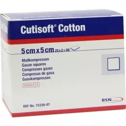 CUTISOFT Coton Kommpr. 5x5 cm stérile 12 fois, 25x2 pc
