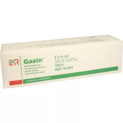 GAZIN Compresse de gaze 5x5 cm non stérile 12 fois opération, 100 pcs GAZIN Compresse de gaze 5x5 cm non stérile 12 fois opération, 100 pcs