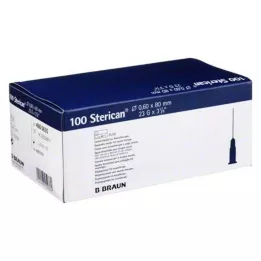 STERICAN Canules 23 Gx3 1/5 0,6x80 mm, 100 pièces