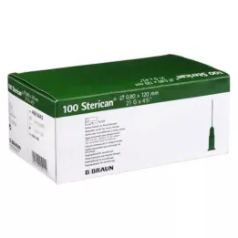 STERICAN Canules 21 Gx4 4/5 0,8x120 mm, 100 pièces