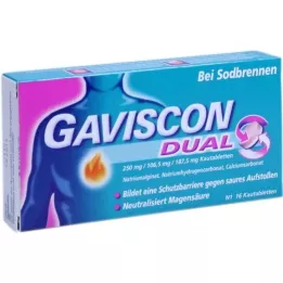 GAVISCON Double 250 mg / 106,5 mg / 187,5 mg de comprimés à mâcher, 16 pc
