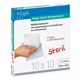 HÖGA-KOMPRESSEN 10x10 cm stérile 8 voies, 5X2 pcs