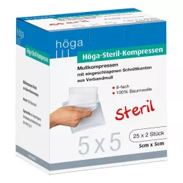 HÖGA-KOMPRESSEN 5x5 cm stérile 8 fois, 25x2 pc