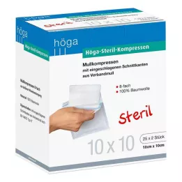 HÖGA-KOMPRESSEN 10x10 cm stérile 8 voies, 25X2 pcs