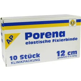 Bandage de gaze élastique Porena 12 cm sans violoncelle blanc, 10 pièces