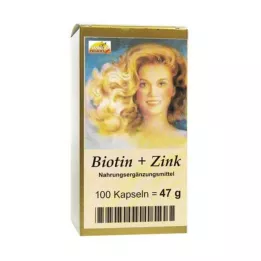 BIOTIN PLUS Capsules de cheveux en zinc, 100 pc