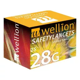 WELLION Lancettes de sécurité 28 G Lancettes de sécurité jetables, 25 pièces