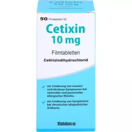 CETIXIN 10 mg de comprimés de films, 50 pc