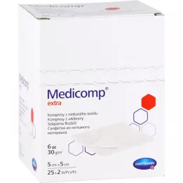 Medicomp compresses supplémentaires 5x5 cm stériles, 25x2 pc
