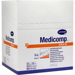 Medicomp Drain Compresses 7,5x7,5 cm stérile, 25x2 pc