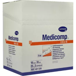 Medicomp Drain Compresses 10x10 cm stérile, 25x2 pc
