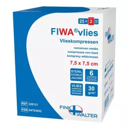 VLIESKOMPRESSEN 7,5 x 7,5 cm stérile 6 voies, 25 x 2 pièces