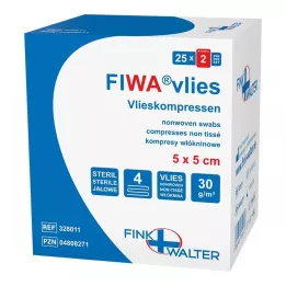 VLIESKOMPRESSEN 5x5 cm stérile 4 plis, 25X2 pcs