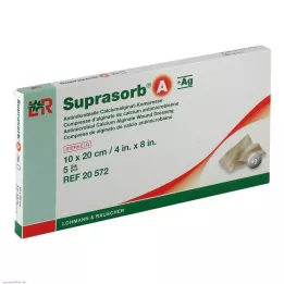 SUPRASORB A+Ag Antimik.Cal.Alginate Compr.10x20 cm, 5 pièces