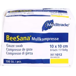 MULLKOMPRESSEN 10x10 cm non stérile 8 plis, 100 pièces