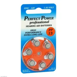 Piles pour appareils auditifs Power PP 13, 6 pc