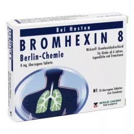 BROMHEXIN 8 comprimés enrobés Berlin Chemie, 20 pièces