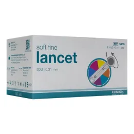 Klinion Lancettes de couleur fine douce 30 G, 210 pc