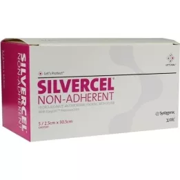SILVERCEL Tamponnade non adhérente 2,5 x 30,5 cm, 5 pièces