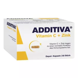 ADDITIVA Capsules de vitamine C + Zinc Depot, pack promotionnel, 80 pièces