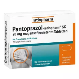 PANTOPRAZOL-ratiopharm SK comprimés gastro-résistants 20 mg, 7 pcs