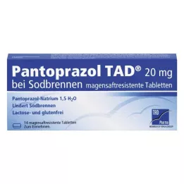 PANTOPRAZOL TAD 20 mg pour les brûlures d’estomac. comprimés gastro-résistants, 14 pcs