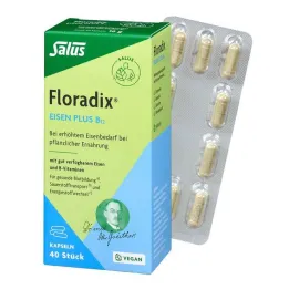 Fer Floradix plus capsules végétaliennes B12, 40 pc