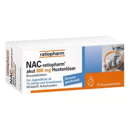 NAC-ratiopharm akut 600 mg comprimés effervescents expectorants contre la toux, 10 pcs