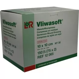 VLIWASOFT Vlies Compresse 10x10 cm stérile 4L., 150 pc
