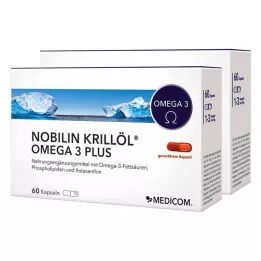 NOBILIN Capsules dhuile de krill Omega-3 Plus, 2X60 pcs