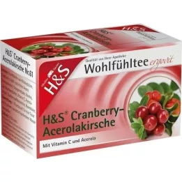 H&amp;S Cranberry Acerolakirsche Sacs de filtre, 20x2,8 g