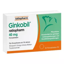 GINKOBIL-ratiopharm 40 mg comprimés pelliculés, 30 pcs