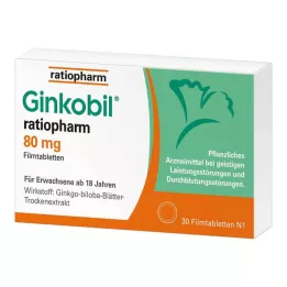 GINKOBIL-ratiopharm 80 mg comprimés pelliculés, 30 pcs