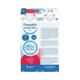 FRESUBIN ENERGY Fibre DRINK Bouteille de consommation de fraises 6x4x200 ml