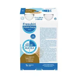 FRESUBIN PROTEIN Énergie DRINK Bouteille de boisson cappuccino, 4X200 ml