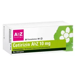CETIRIZIN Comprimés pelliculés AbZ 10 mg, 20 pcs