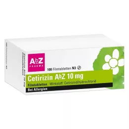 CETIRIZIN Comprimés pelliculés AbZ 10 mg, 100 pcs