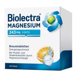 BIOLECTRA Magnésium 243 mg forte Comprimés effervescents orange, 40 pcs