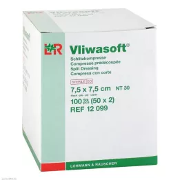 VLIWASOFT Compresses fendues 7,5x7,5 cm stériles 4l., 50X2 pcs