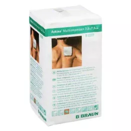 ASKINA Compresses de gaze 7,5x7,5 cm non stériles 8 plis, 100 pcs