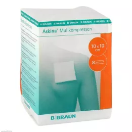 ASKINA Compresses de gaze 10x10 cm non stériles 8 plis, 100 pcs