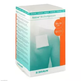 ASKINA Compresses de gaze 10x10 cm non stériles 12 plis, 100 pcs