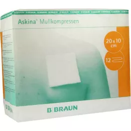 ASKINA Compresses de gaze 10x20 cm non stériles 12 plis, 100 pcs