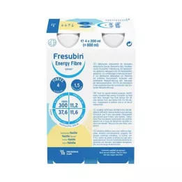 FRESUBIN ENERGY Fibre DRINK Bouteille à boire à la vanille, 4X200 ml