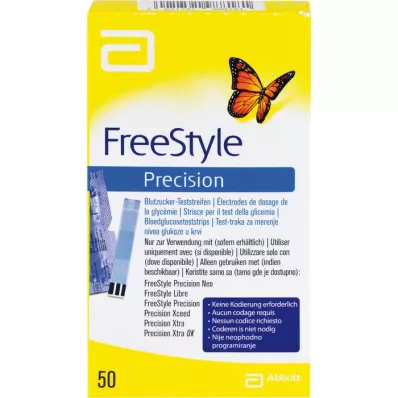 FREESTYLE Bandelettes de test de glycémie de précision sans codage, 50 pièces