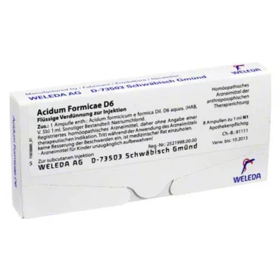 ACIDUM FORMICAE Ampoules D 6, 8 pièces