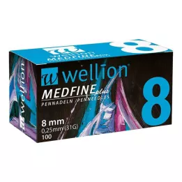 WELLION MEDFINE plus aiguilles pour stylo 8 mm, 100 pièces