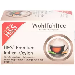 H&amp;S Black Tea Premium India Cylon Filter Sac, 20x1,8 g