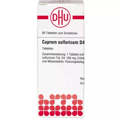 CUPRUM SULFURICUM D 4 comprimés, 80 pc CUPRUM SULFURICUM D 4 comprimés, 80 pc